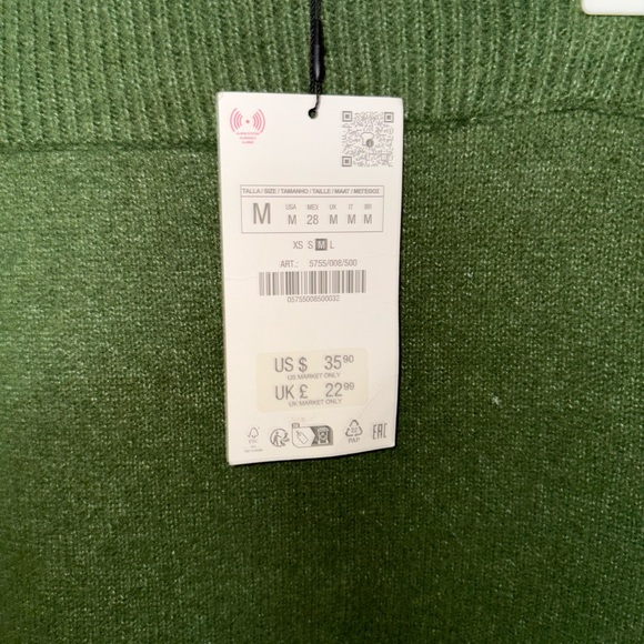 Zara Green Mini Knit Skirt - Picture 2 of 3